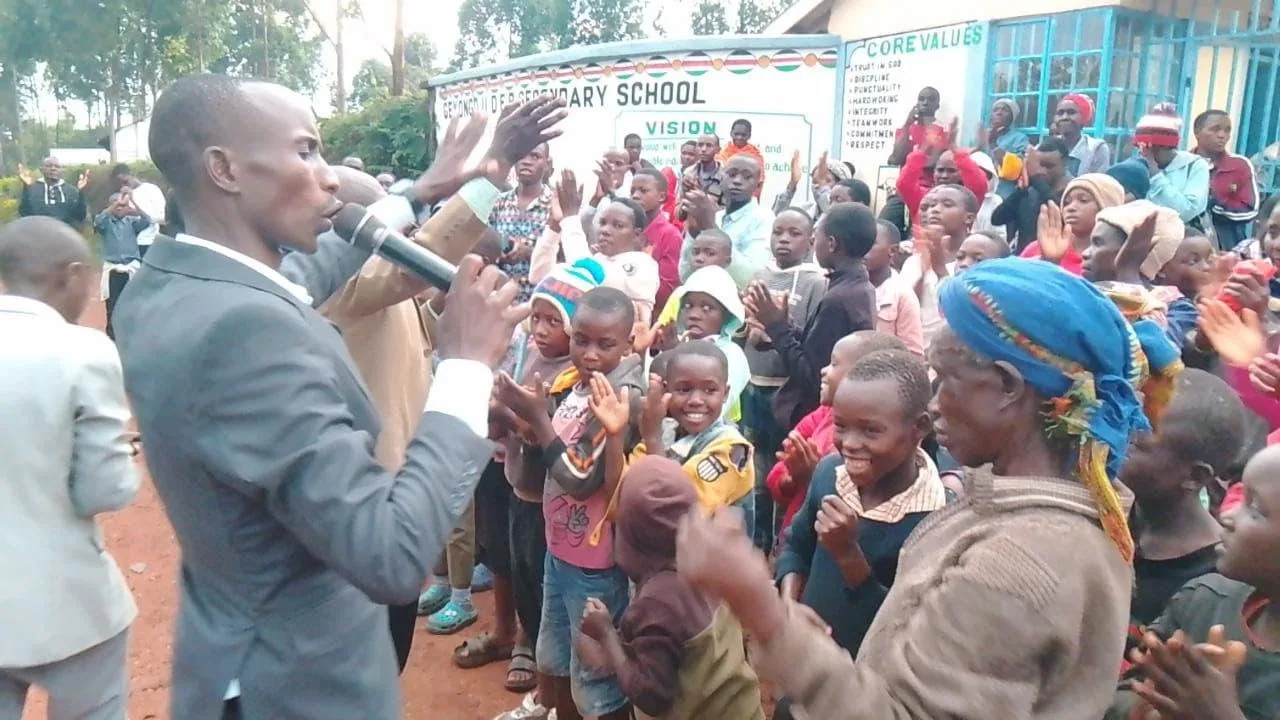 The Kenyan congregation worshipping together